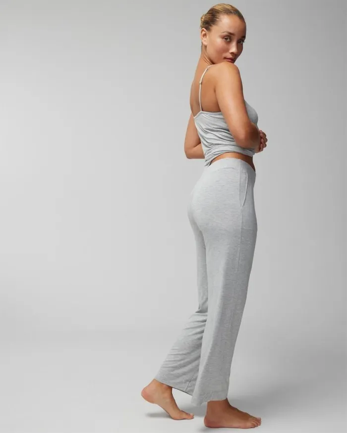 Soma Cool Nights Pajama Pants Heather Opal Gray Women Pajama Bottoms