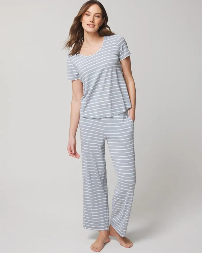 Soma Cool Nights ShortSleeve Top Pants Set Merry Dot Blackivory Women Matching Sets and Separates