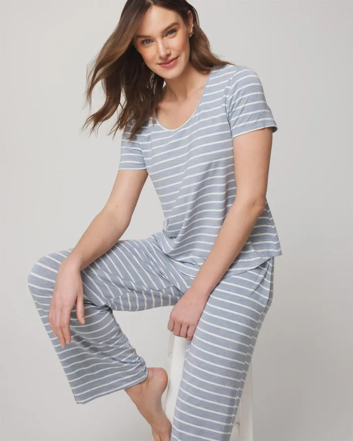 Soma Cool Nights ShortSleeve Top Pants Set Merry Dot Blackivory Women Matching Sets and Separates
