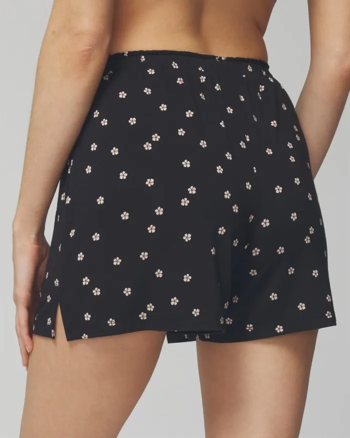 Soma Cool Nights Shorts Paisley Floral White S Women Matching Sets and Separates