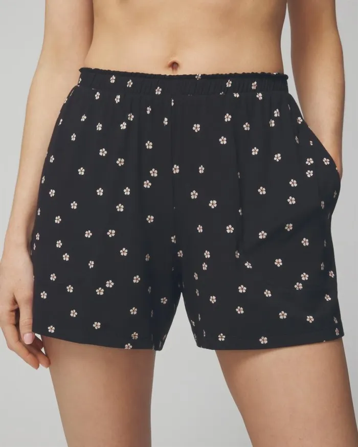 Soma Cool Nights Shorts Paisley Floral White S Women Matching Sets and Separates