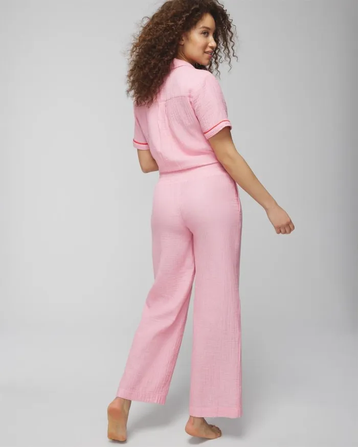 Soma Cotton Gauze Pants Crossdye Make Me Blush Women Matching Sets and Separates