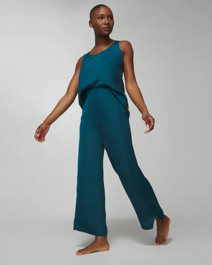 Soma Crinkle Satin Ankle Pants Dark Harbour Women Matching Sets and Separates