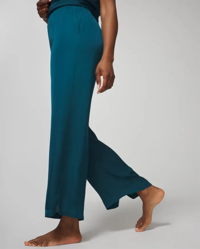 Soma Crinkle Satin Ankle Pants Dark Harbour Women Matching Sets and Separates