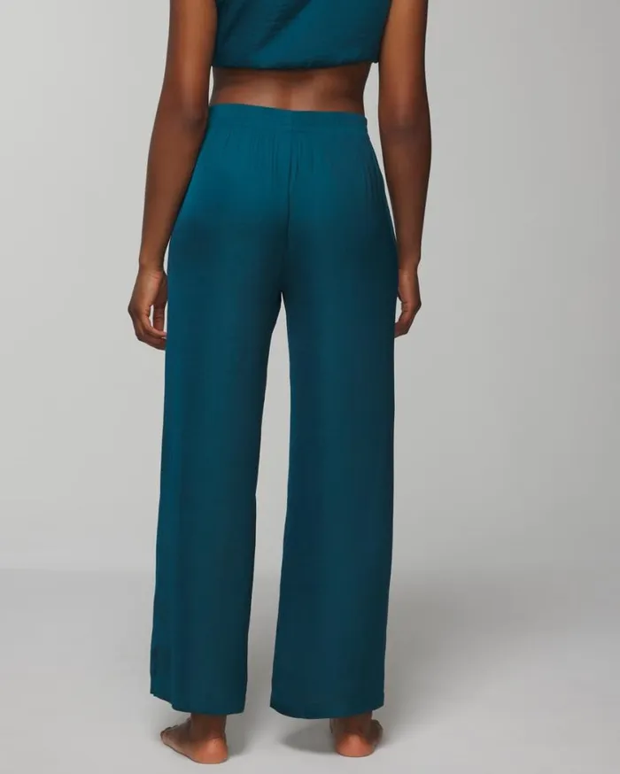 Soma Crinkle Satin Ankle Pants Dark Harbour Women Matching Sets and Separates