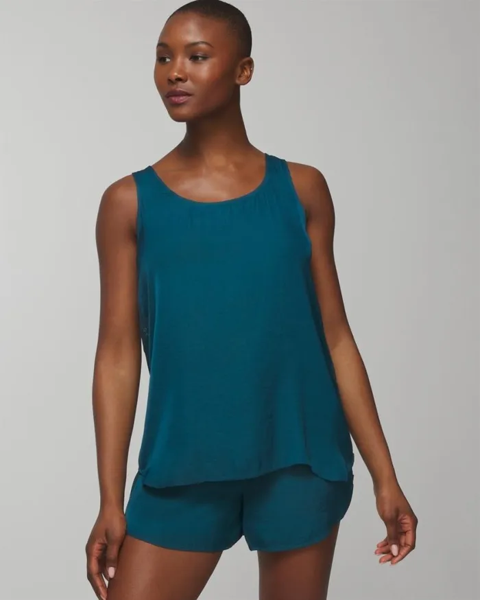 Soma Crinkle Satin Tank Clay Rose Women Matching Sets and Separates