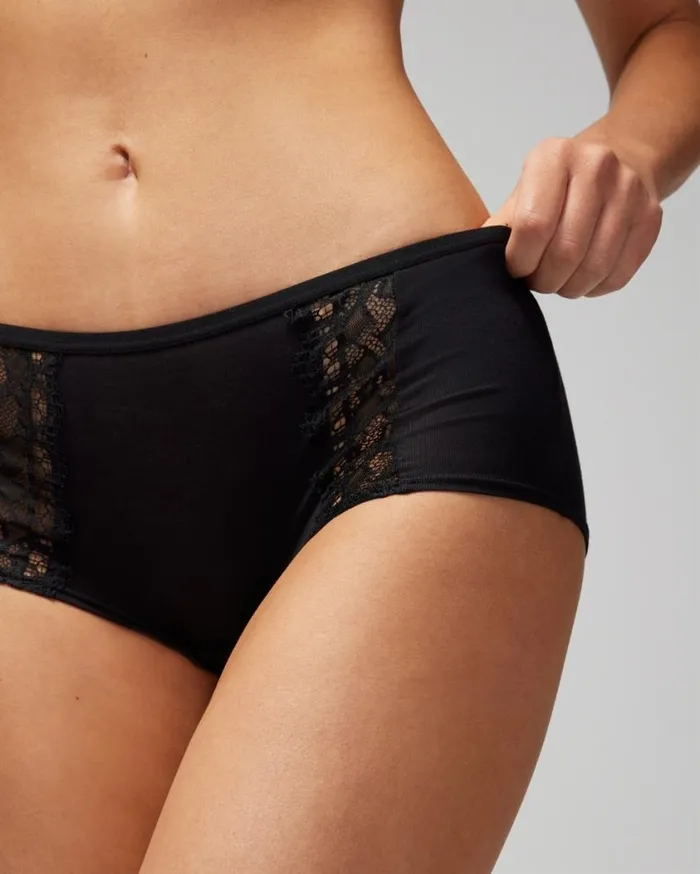 Soma Embraceable Enchanting Lace Boyshort Patterned Palms M Ws Navy Women Lingerie