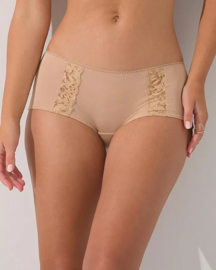Soma Embraceable Signature Lace Boyshort Adobe Rose Women Panties