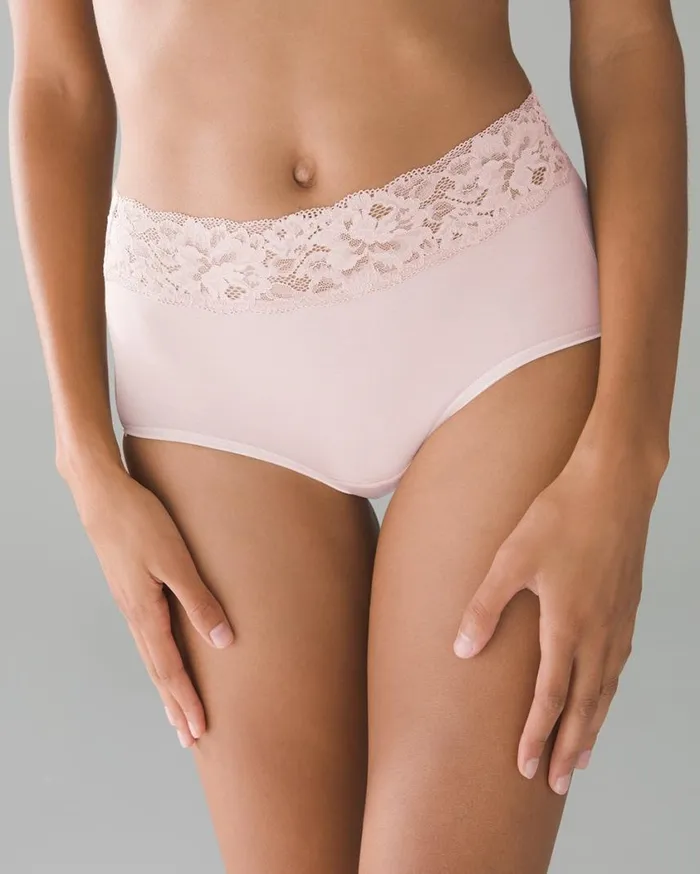 Soma Embraceable Super Soft Signature Lace Brief Tickled Pink Women Panties