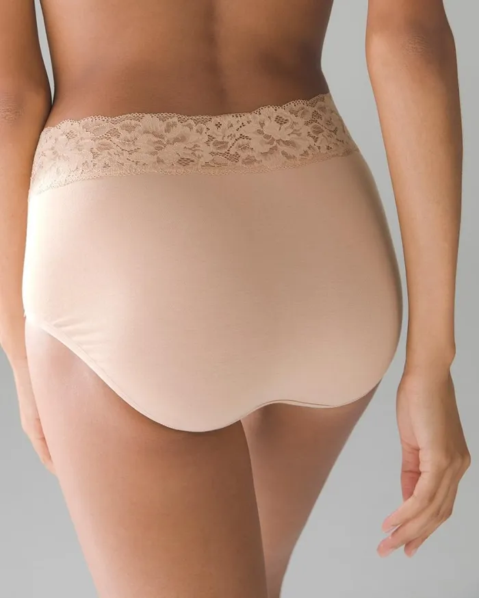 Soma Embraceable Super Soft Signature Lace Brief Tickled Pink Women Panties