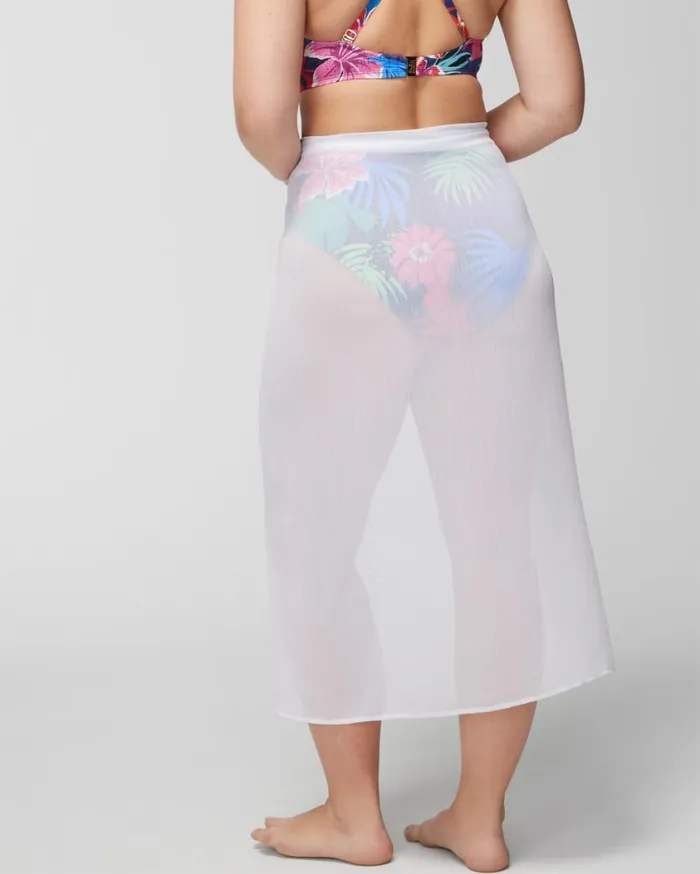 Soma Gypset Chiffon Ruffle Pareo White Women Swim