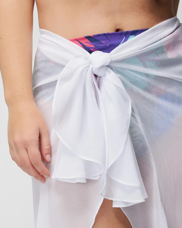 Soma Gypset Chiffon Ruffle Pareo White Women Swim