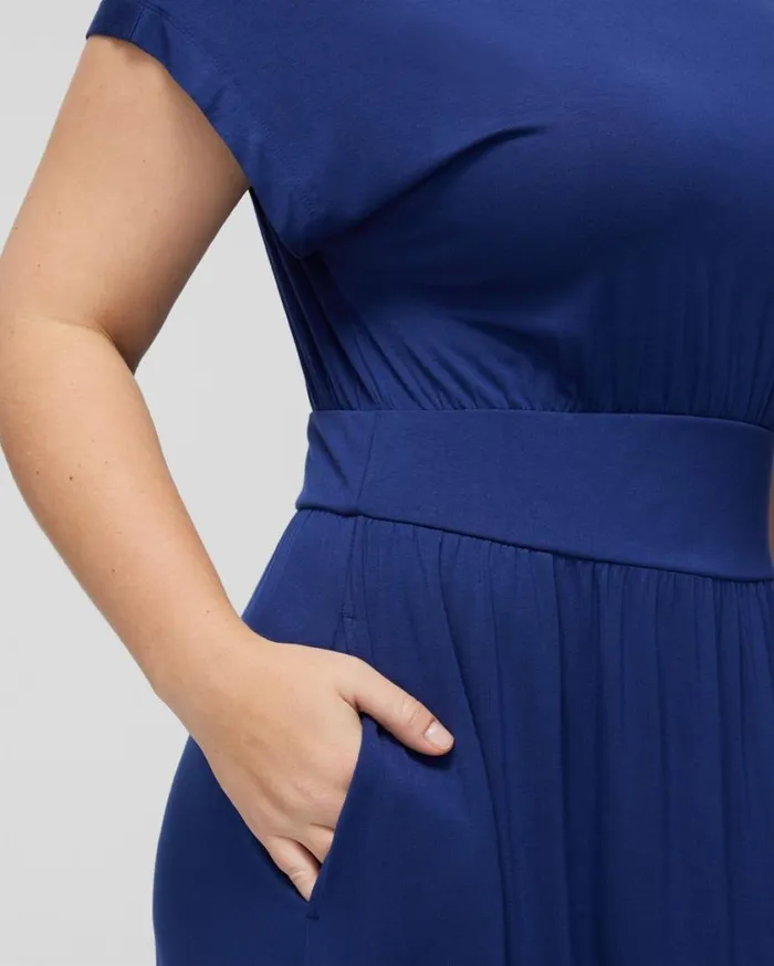 Soma Soft Jersey Classic Crewneck Midi Bra Dress True Blue Women Midi Dresses