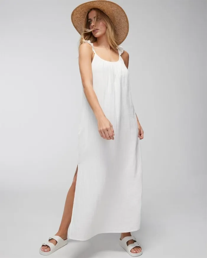 Soma Soma Swim FlutterSleeve CoverUp Dress Coconut Women Swim