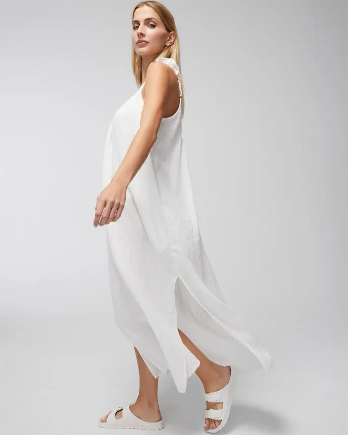 Soma Soma Swim FlutterSleeve CoverUp Dress Coconut Women Swim