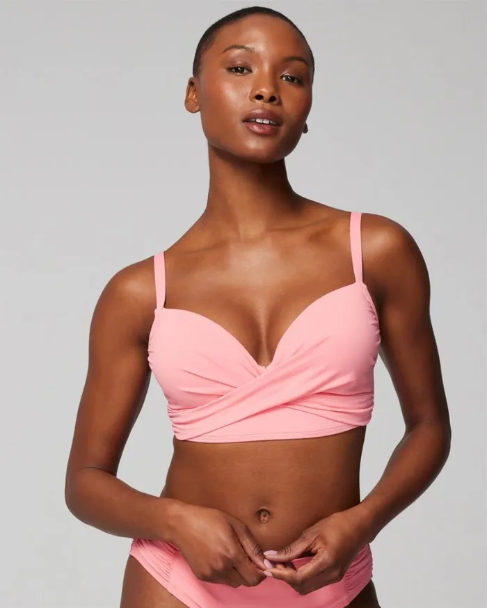 Soma Soma Swim Twist Bikini Top Shell Pink Women Swim