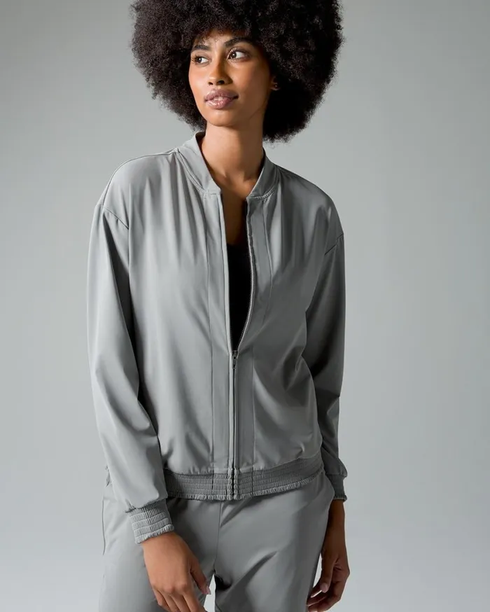 Soma Tech Knit Bomber Jacket Black Women Sweaters and Jackets