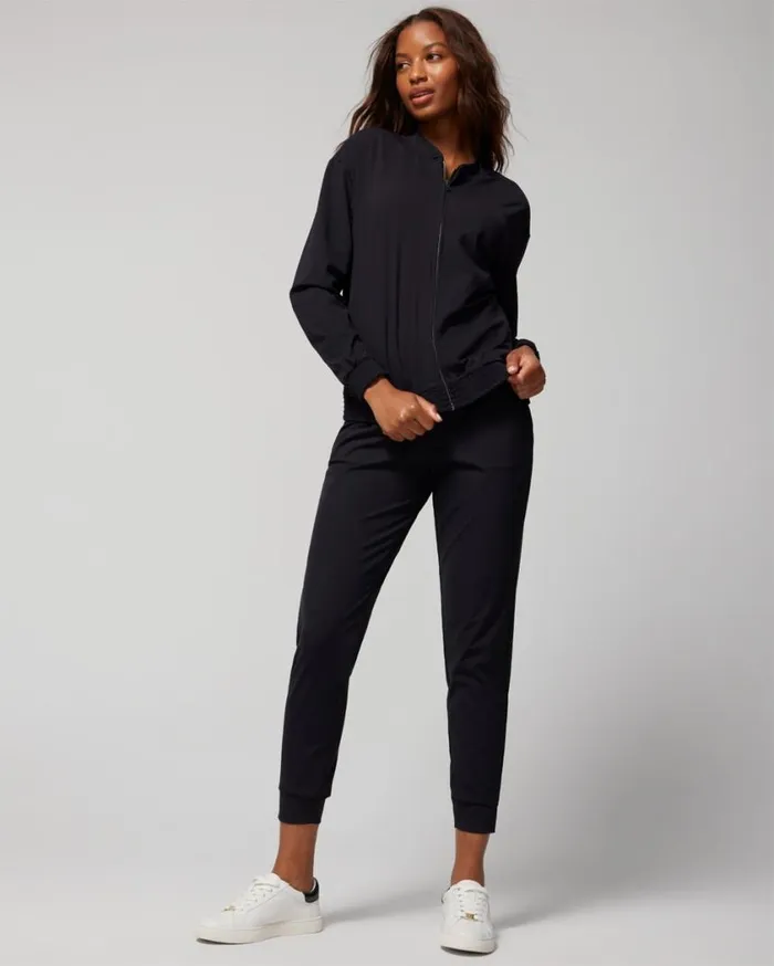 Soma Tech Knit Bomber Jacket Black Women Sweaters and Jackets