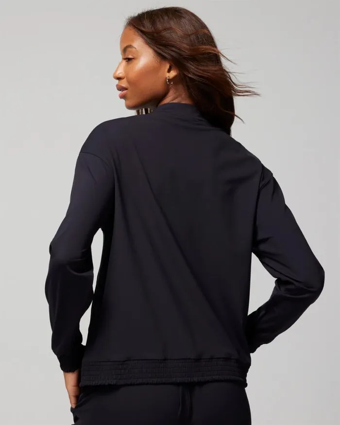 Soma Tech Knit Bomber Jacket Black Women Sweaters and Jackets