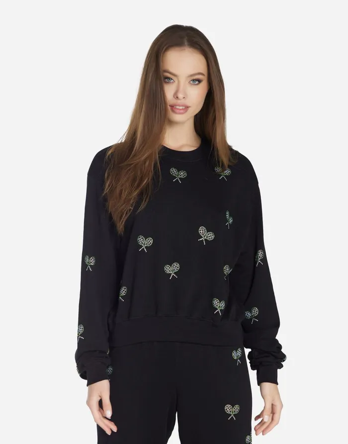 Spalding Moshi Tennis Club Black Women039s Lauren Moshi Sweaters and Knits