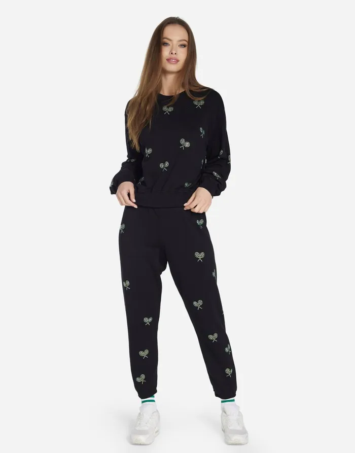 Spalding Moshi Tennis Club Black Women039s Lauren Moshi Sweaters and Knits