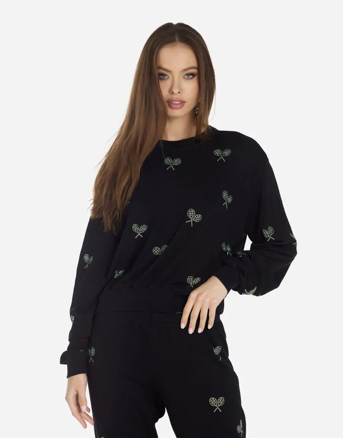 Spalding Moshi Tennis Club Black Women039s Lauren Moshi Sweaters and Knits