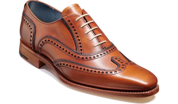 Spencer 8211 Antique Rosewood Navy Calf Men Barker Shoes Wedding Shoes