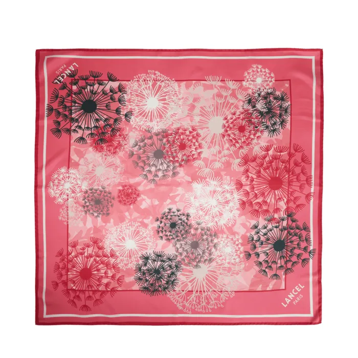 Square 70 Multico Raspberry Women Lancel Silk Square And Headband