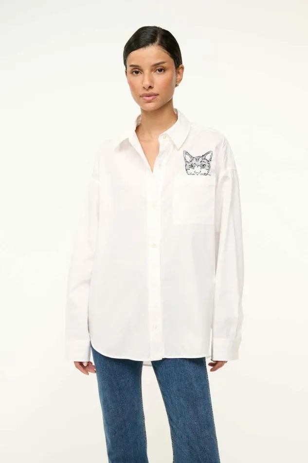 STAUD Custom Clothing CUSTOM X CBONZ CLASSIC OVERSIZED SHIRT White 8211 Pet