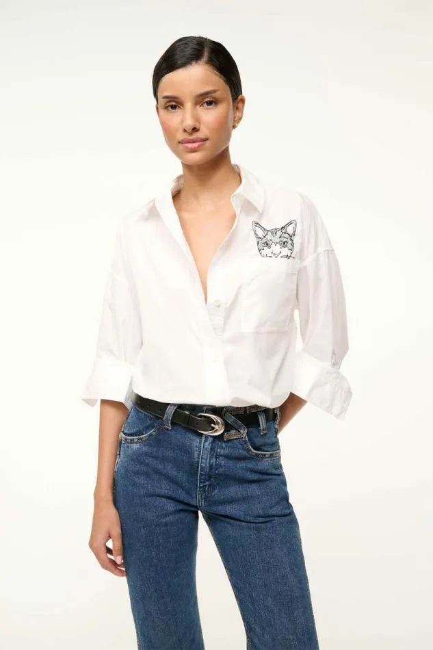 STAUD Custom Clothing CUSTOM X CBONZ CLASSIC OVERSIZED SHIRT White 8211 Pet