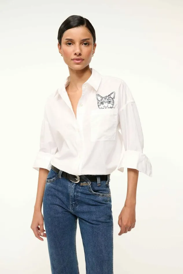 STAUD Custom Clothing CUSTOM X CBONZ CLASSIC OVERSIZED SHIRT White 8211 Pet