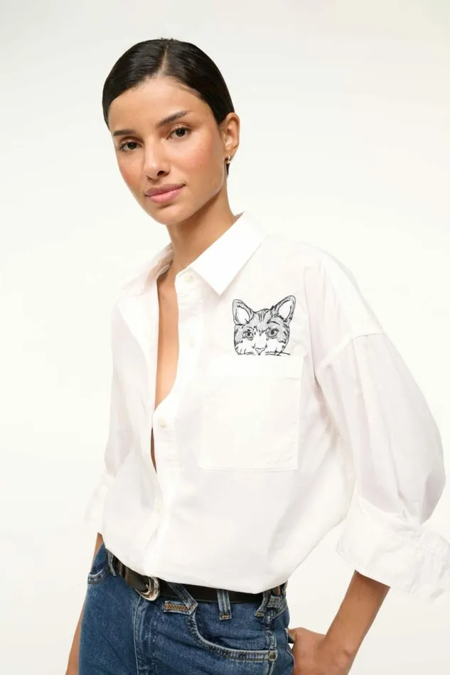 STAUD Custom Clothing CUSTOM X CBONZ CLASSIC OVERSIZED SHIRT White 8211 Pet