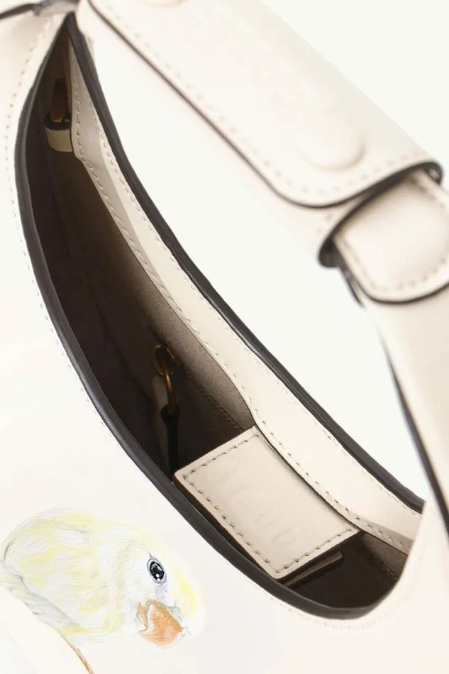 STAUD Custom Handbags CUSTOM MINI MOON BAG Cream 8211 Women