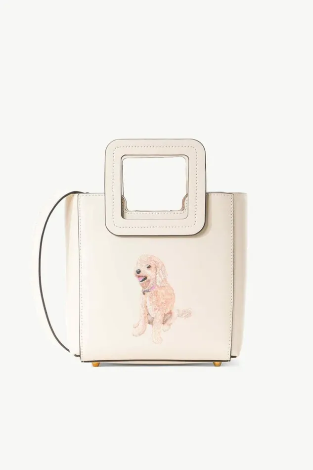 STAUD Custom Handbags CUSTOM MINI SHIRLEY LEATHER BAG Cream 8211 Women