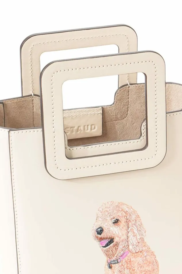 STAUD Custom Handbags CUSTOM MINI SHIRLEY LEATHER BAG Cream 8211 Women