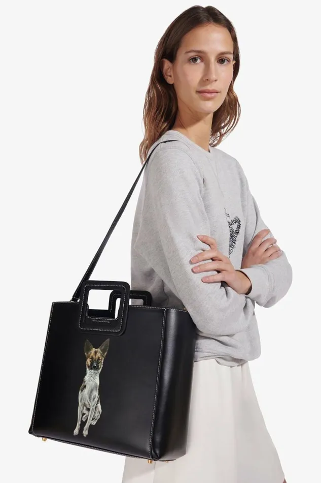 STAUD Custom Handbags CUSTOM SHIRLEY LEATHER BAG Black 8211 Women