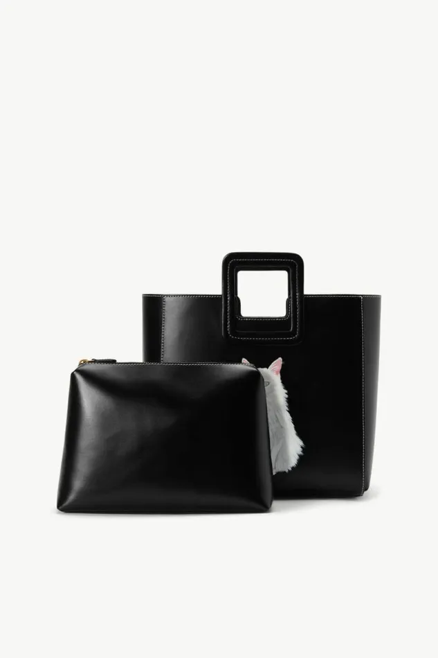 STAUD Custom Handbags CUSTOM SHIRLEY LEATHER BAG Black 8211 Women