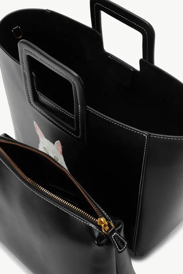 STAUD Custom Handbags CUSTOM SHIRLEY LEATHER BAG Black 8211 Women