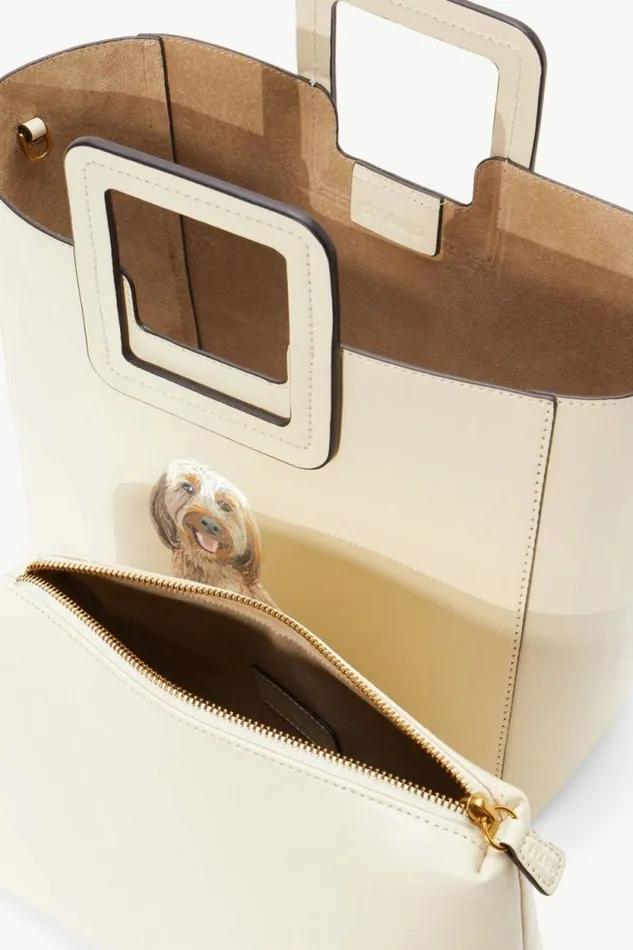 STAUD Custom Handbags CUSTOM SHIRLEY LEATHER BAG Cream 8211 Women