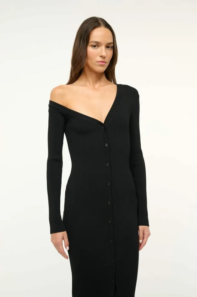 STAUD Dresses CRAFTSMAN SWEATER DRESS Black 8211 Women STAUD Dresses CRAFTSMAN SWEATER DRESS Black 8211 Women