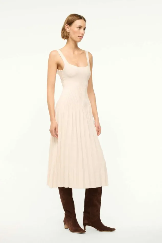 STAUD Dresses ELLISON DRESS Ecru 8211 Women STAUD Dresses ELLISON DRESS Ecru 8211 Women