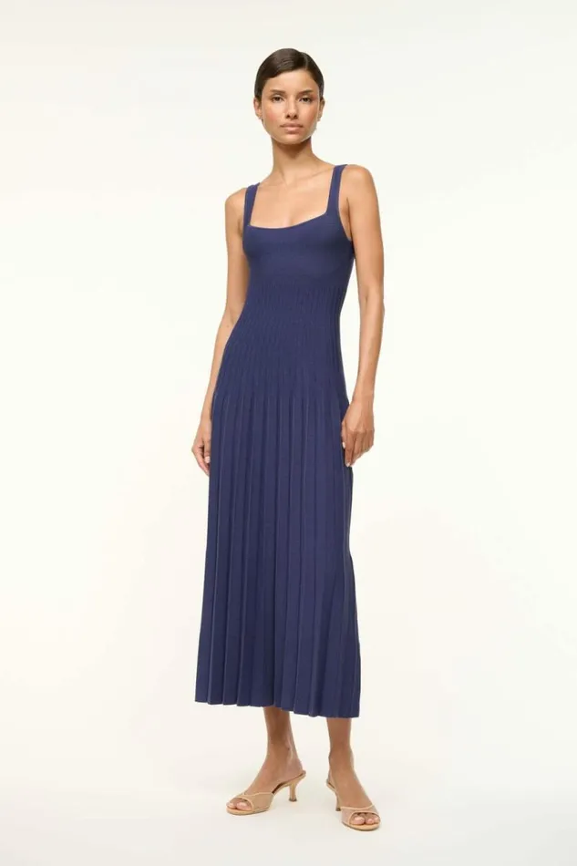 STAUD Dresses ELLISON DRESS Navy 8211 Women