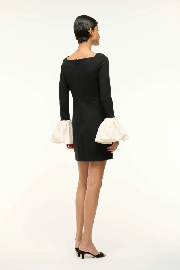 STAUD Dresses HAWTHORNE DRESS Black Ivory 8211 Women STAUD Dresses HAWTHORNE DRESS Black Ivory 8211 Women