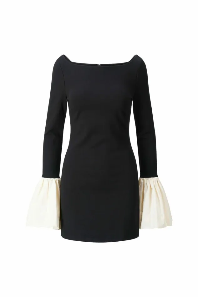 STAUD Dresses HAWTHORNE DRESS Black Ivory 8211 Women STAUD Dresses HAWTHORNE DRESS Black Ivory 8211 Women