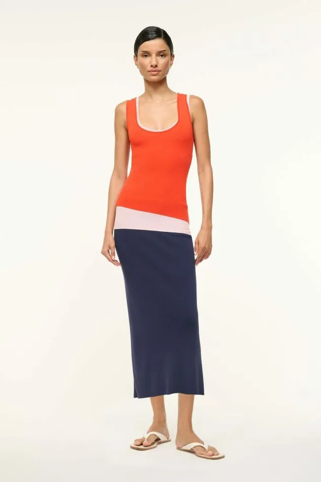 STAUD Dresses HERMOSA DRESS Cayenne Navy Carnation 8211 Women