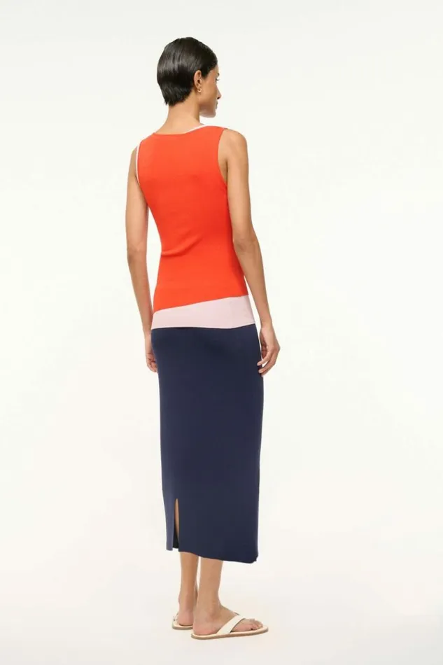 STAUD Dresses HERMOSA DRESS Cayenne Navy Carnation 8211 Women STAUD Dresses HERMOSA DRESS Cayenne Navy Carnation 8211 Women