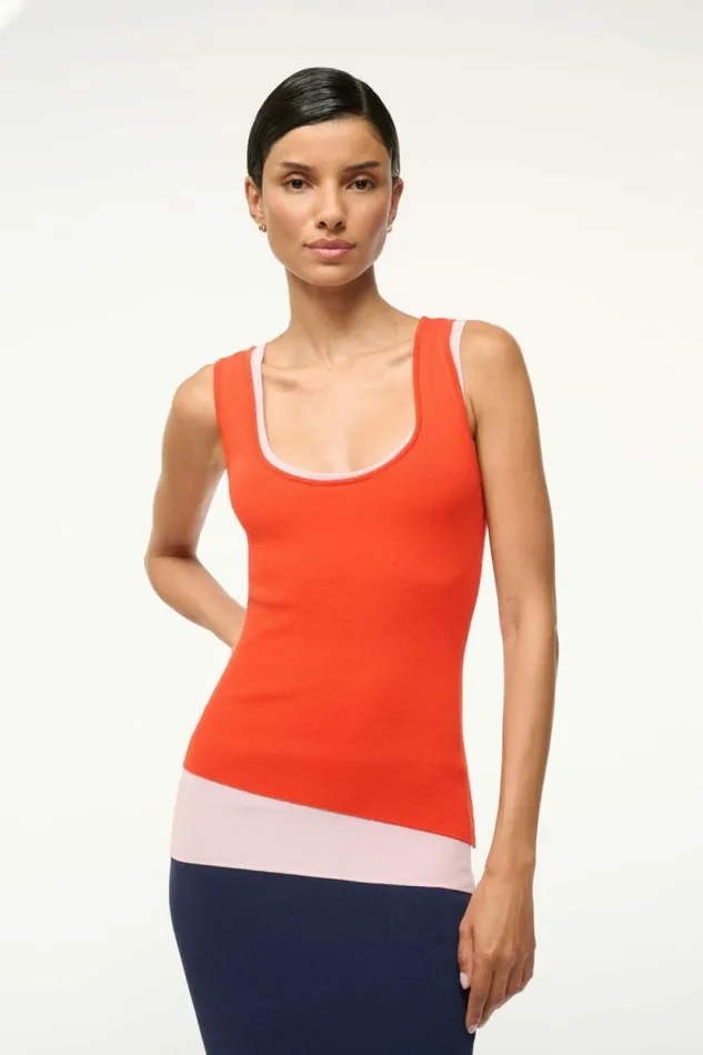 STAUD Dresses HERMOSA DRESS Cayenne Navy Carnation 8211 Women STAUD Dresses HERMOSA DRESS Cayenne Navy Carnation 8211 Women