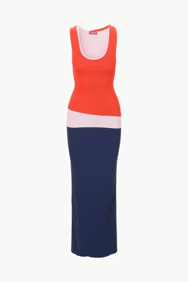 STAUD Dresses HERMOSA DRESS Cayenne Navy Carnation 8211 Women STAUD Dresses HERMOSA DRESS Cayenne Navy Carnation 8211 Women