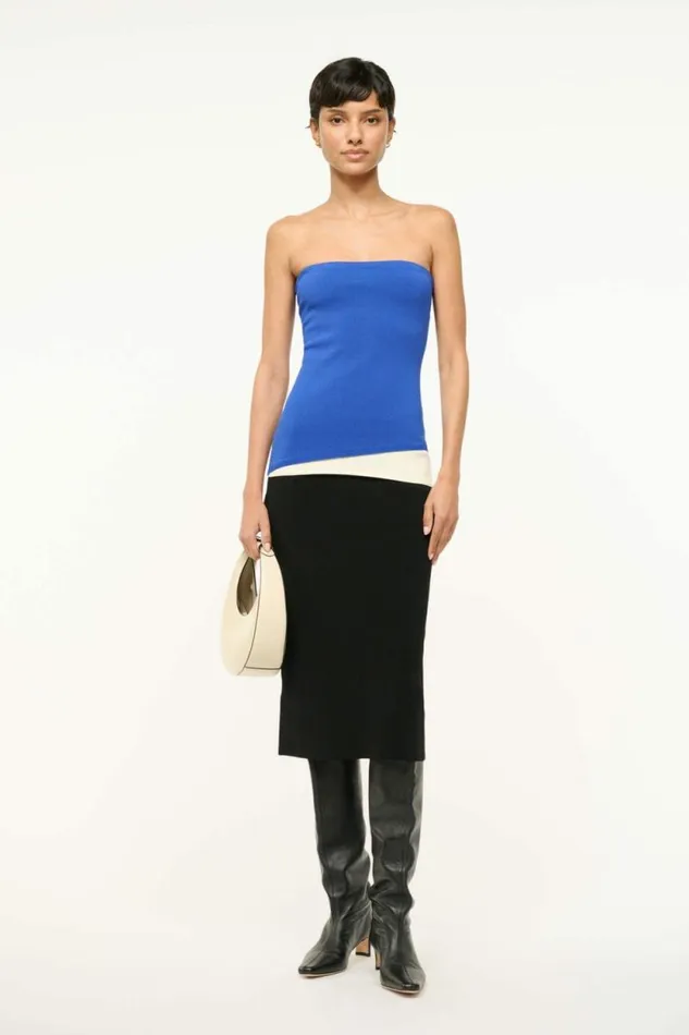 STAUD Dresses LA SERENA DRESS Deep Sea Black Ivory 8211 Women