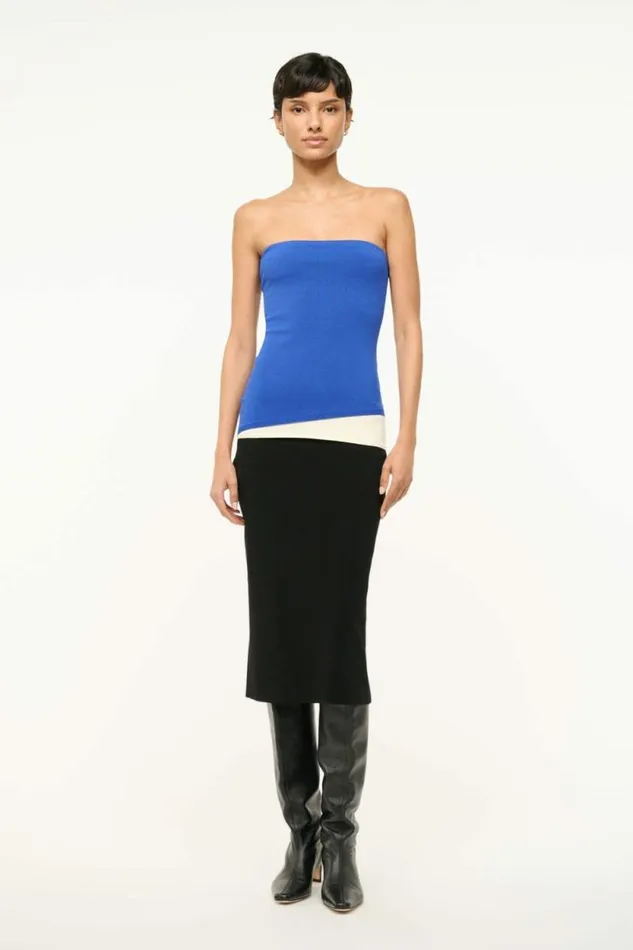 STAUD Dresses LA SERENA DRESS Deep Sea Black Ivory 8211 Women